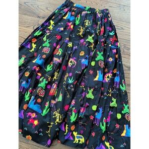 Broom‎ Skirts Womens Black Tiered Broomstick Southwest Kokopelli Festival